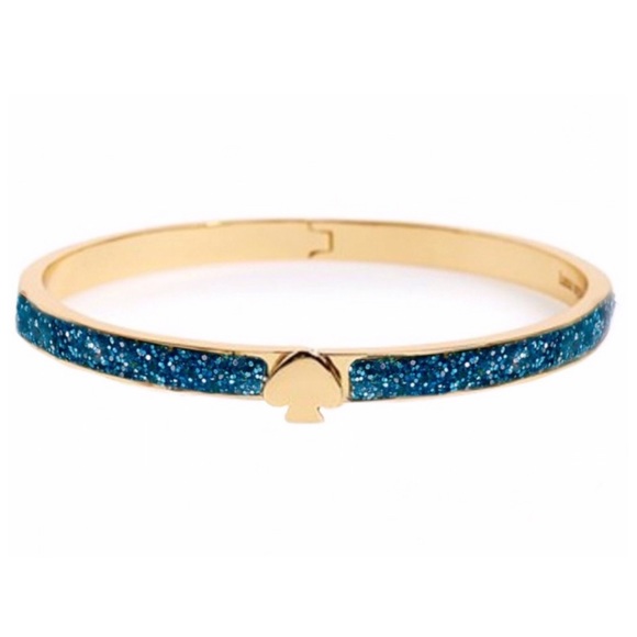 KATE SPADE • Blue Glitter Heritage Spade Bangle Bracelet - Picture 3 of 4
